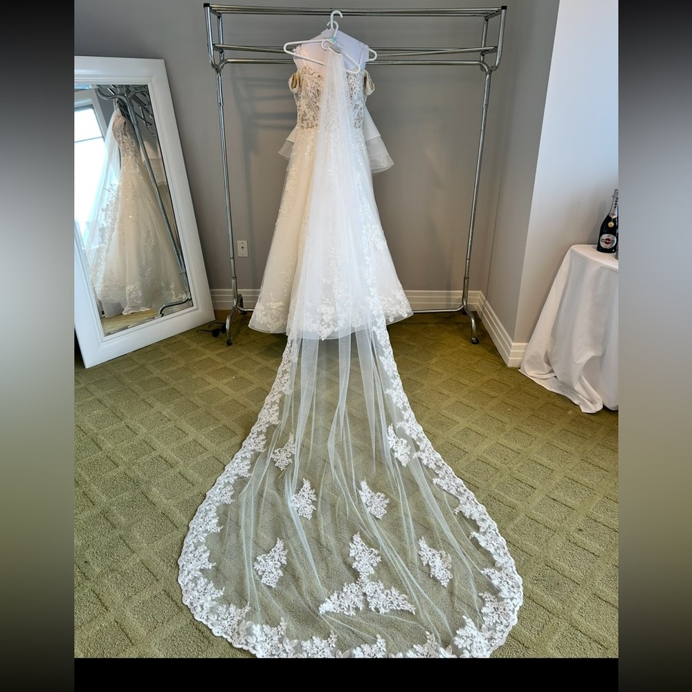 Stunning Ivory Sequin Wedding Dress - Picture 9 of 16